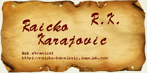Raičko Karajović vizit kartica